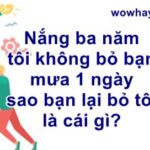 Nắng ba năm không bỏ bạn mưa 1 ngày bạn lại bỏ tôi là cái gì? Đúng nhất