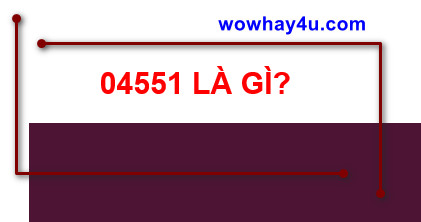 04551 là gì? Đúng nhất trong những bài bạn từng đọc