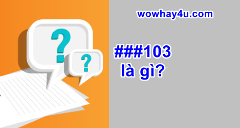 ###103 là gì? Đúng nhất
